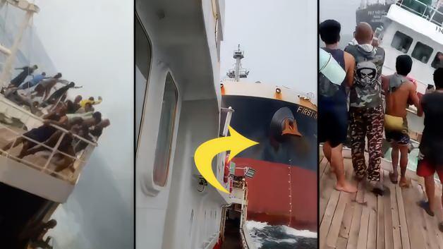 Singapur açıklarında kuru yük gemisi dev tanker Çin’e ait balıkçı gemisine çarptı