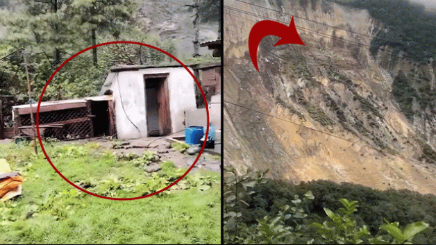 Nepal'de devasa heyelan evleri saniyeler içinde yok etti!