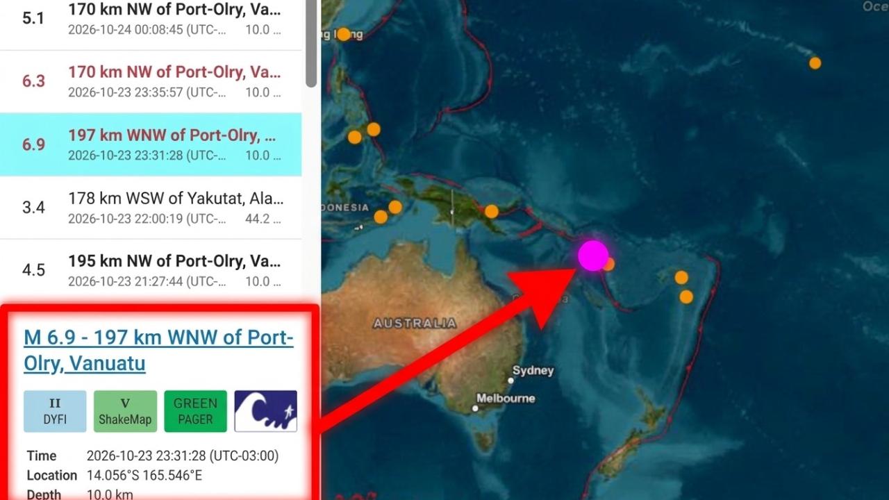 Vanuatu açıklarında 6,9 büyüklüğünde deprem