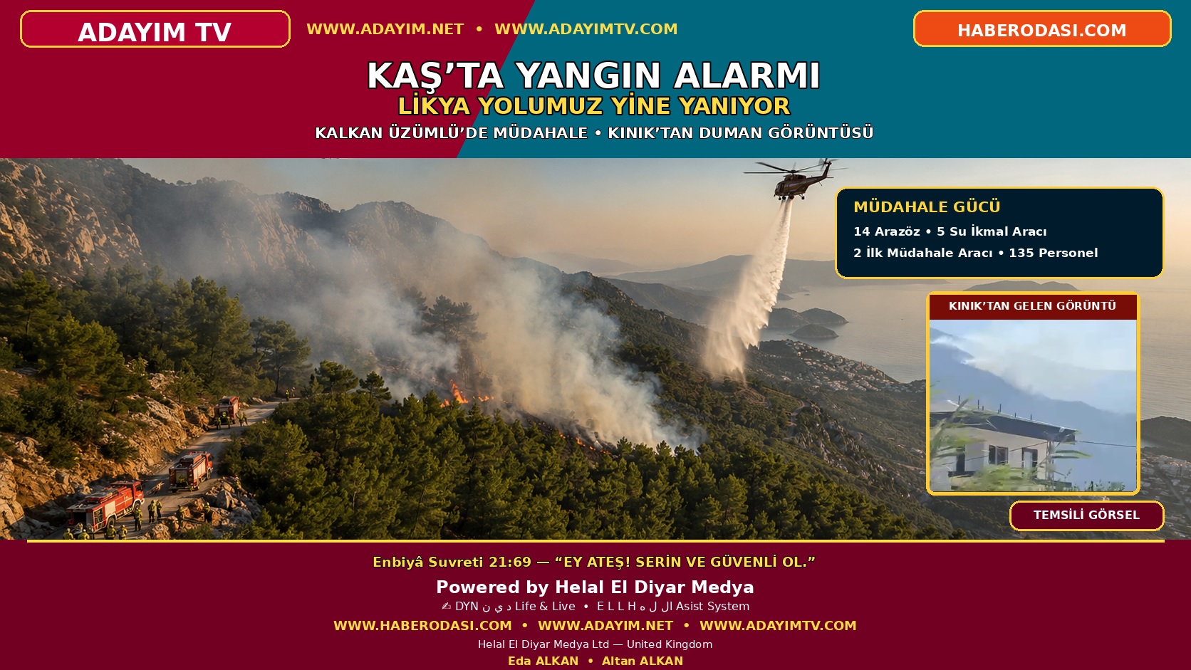 LİKYA YOLUMUZ YİNE YANIYOR: Kalkan Üzümlü’de Orman Yangını, Kınık’tan da Duman Görüntüsü Geldi
